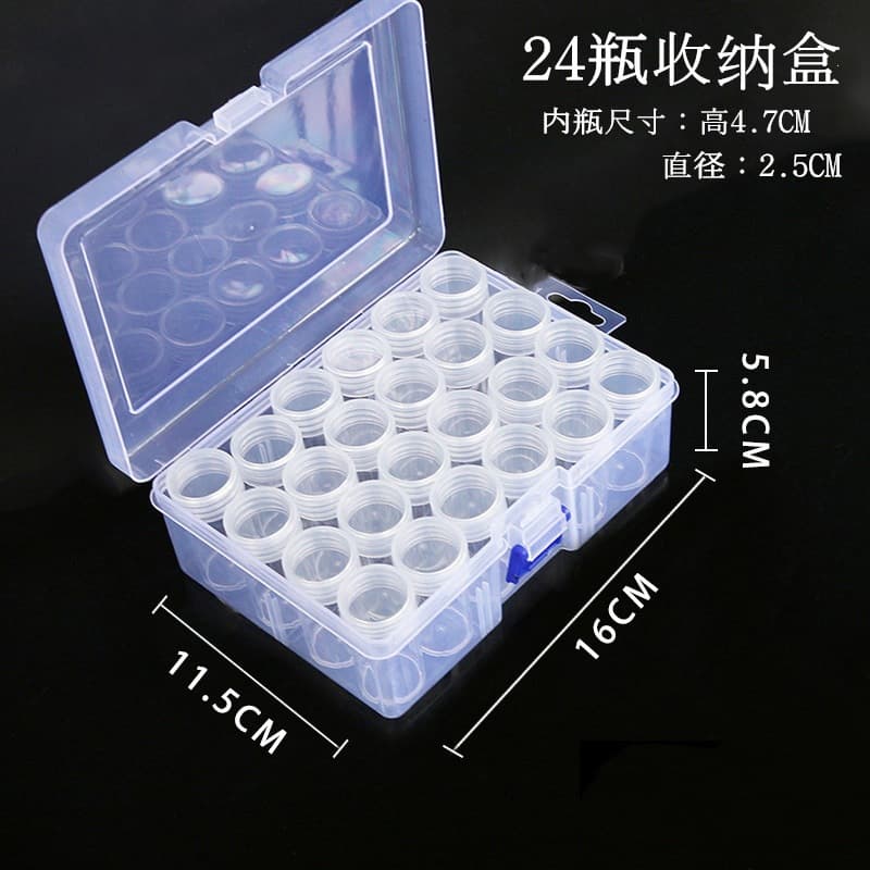 Diamond Painting Round Storage Box Set, New Plastic Round Diamond Bead Storage Container, 24-Piece Set Storage Tool Box