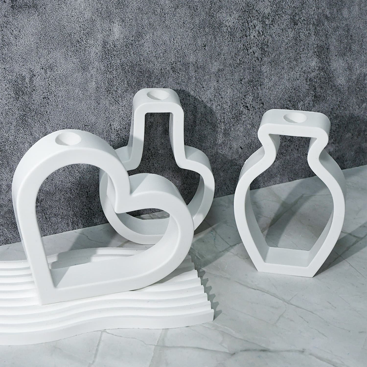 New DIY Glue Mold Hollow Love Hydroponic Test Tube Vase Silicone Mold INS Home Storage Mold