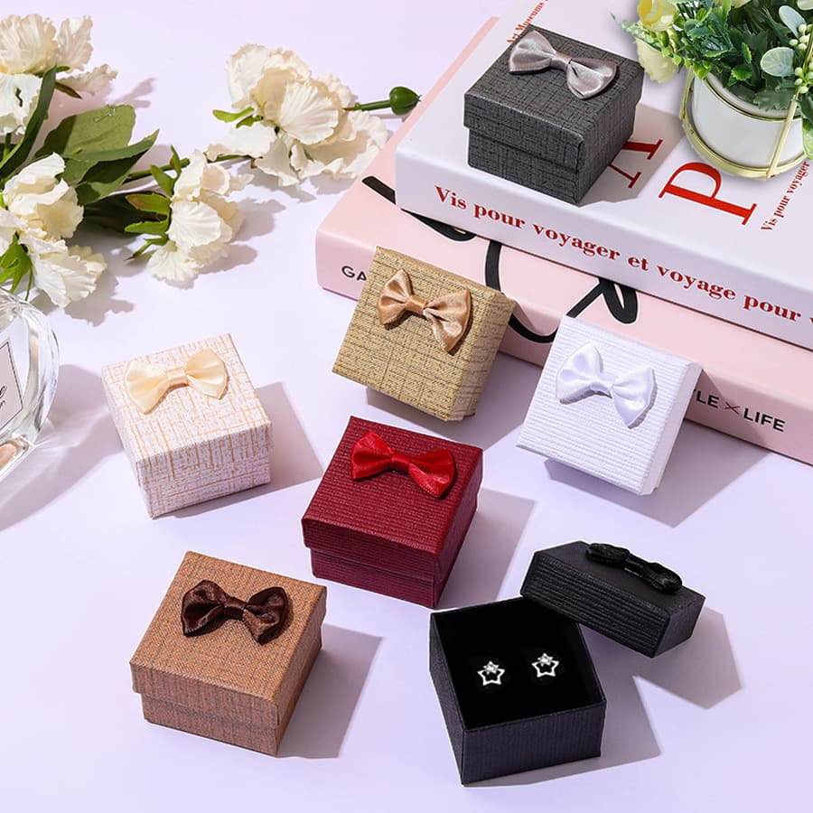 Ring Box Single Ring Packaging Mini Square Lid and Base Jewelry Box Niche High-End Storage Box Gift Jewelry Box