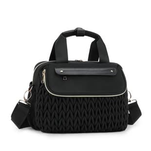 Waterproof Quilted Diaper Bag, Stroller Bag, Handbag & Crossbody for Outings, Large Capacity Maternity Bag with Insulated Bottle Holder