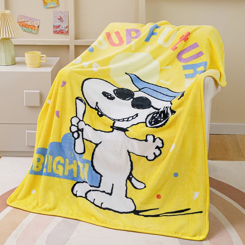 Snoopy series single-layer flannel baby air-conditioning blanket, baby nap blanket, 140*100cm