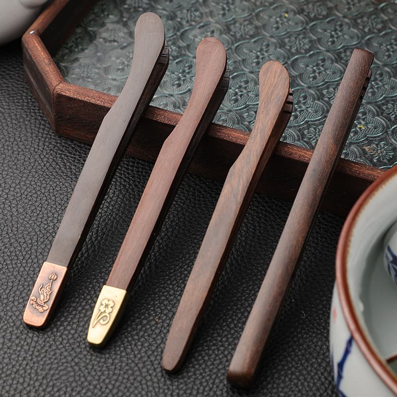 Ebony tea tongs, tea tweezers, ebony cup tongs, tea set, tea brewing tools, Kung Fu tea set accessories