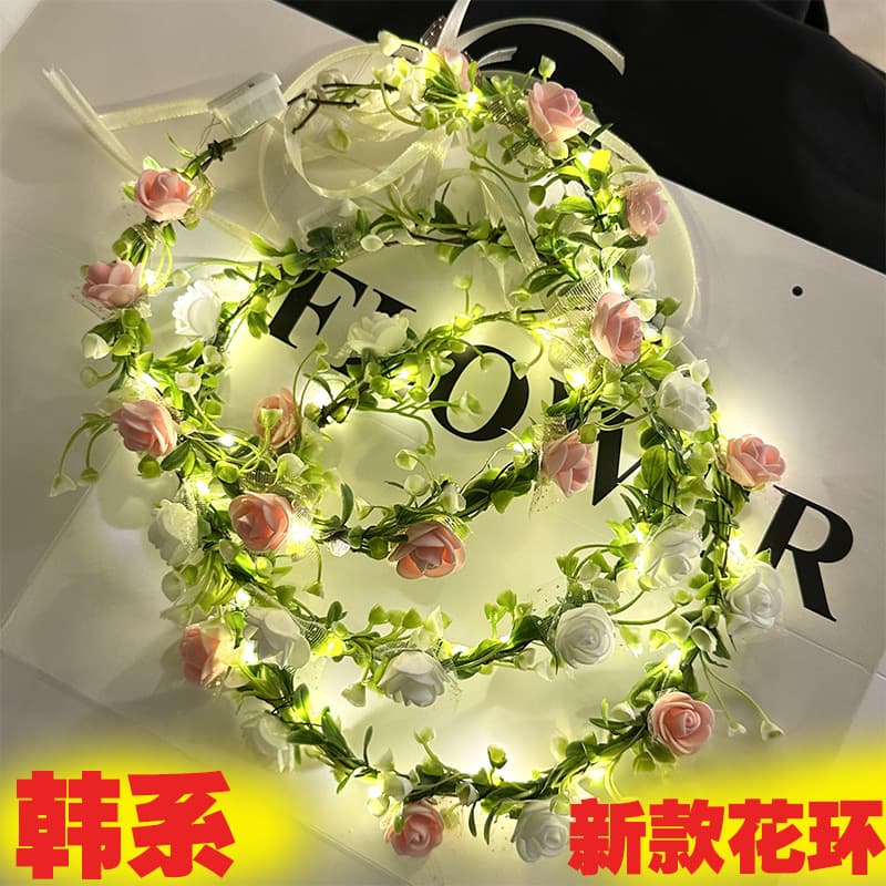 Back-to-school gifts: forest-themed glowing floral wreaths, pastoral plant and flower headbands, school choir stage performances