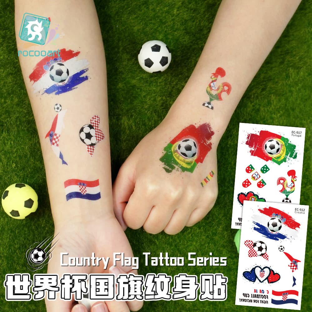 2026 US-Canada-Mexico World Cup Flag Tattoo Sticker Football Fan Bar Carnival Cheer Atmosphere Face Sticker
