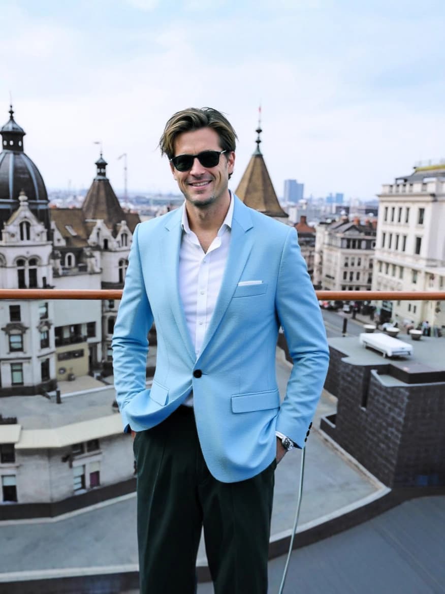 New Spring/Autumn Cross-Border Business Suit for Men, Fashionable Casual Slim-Fit Blazer Jacket