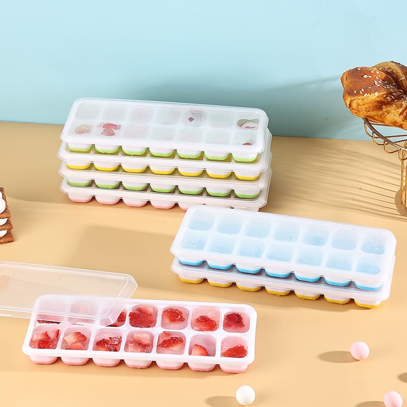 Baby Food Freezing Tray Ice Cube Mold Silicone Portion Container for Puree Soup Meat Baby Food Ice Pop Maker
