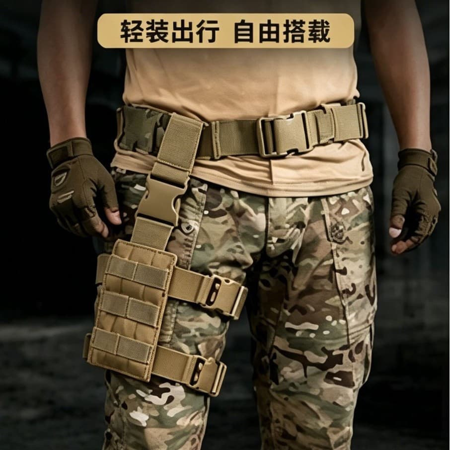 Outdoor Multi-Functional Tactical Leg Bag Lightweight Multi-Pocket CS Outdoor Hunting Tactical Gear Leg Pouch Leg Mount Accessory Bag