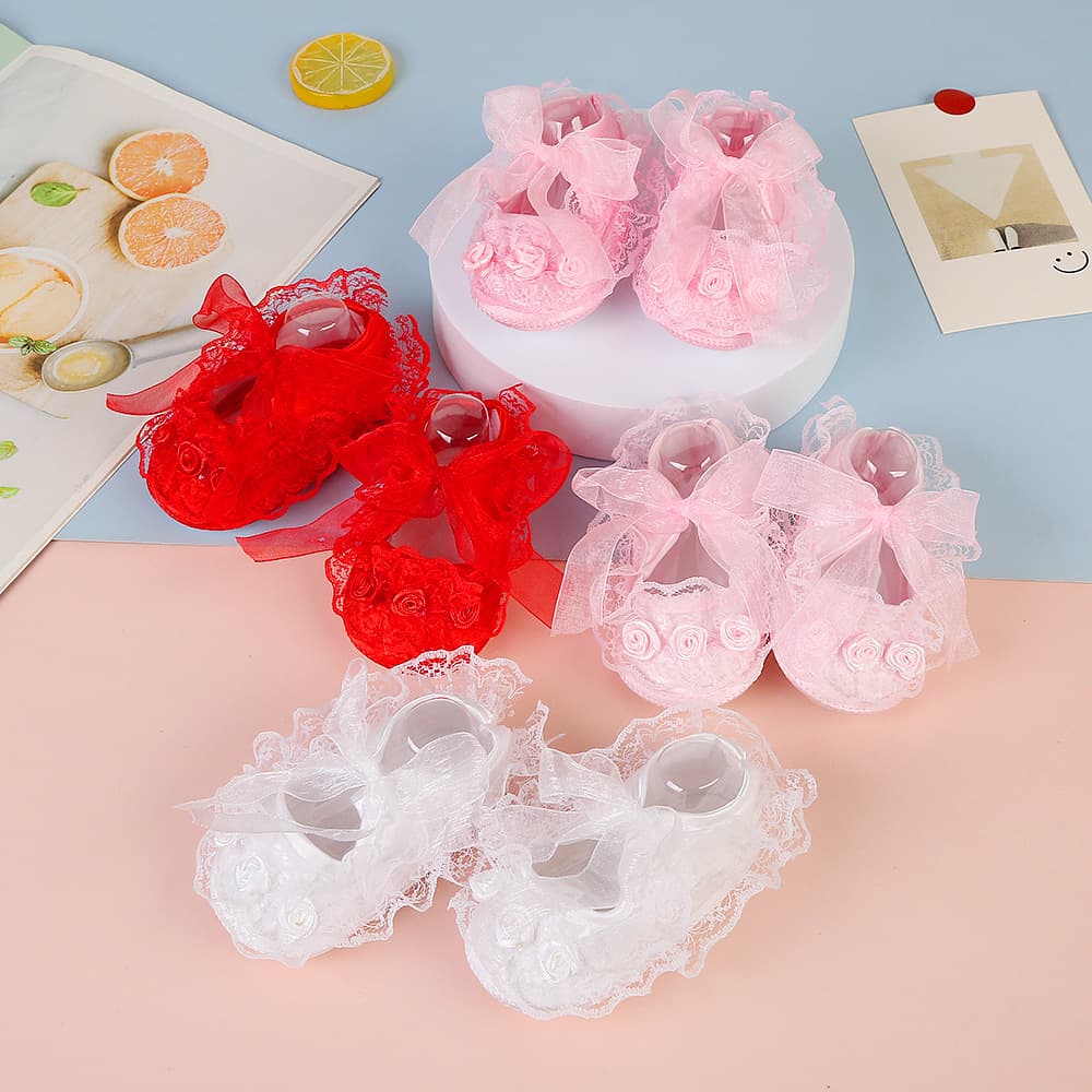 Princess Baby Shoes for Girls Spring Autumn 0-12 Months Toddler Breathable Soft Sole Socks Shoes