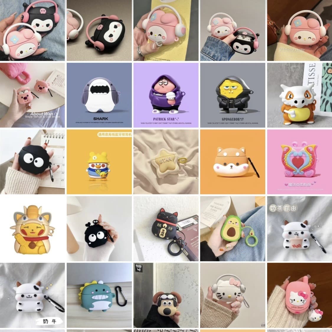 Apple AirPods 1/2/3/4 Gen Silicone Protective Case AirPods Pro 2 Gen 4/5 Gen Cartoon Protective Cover