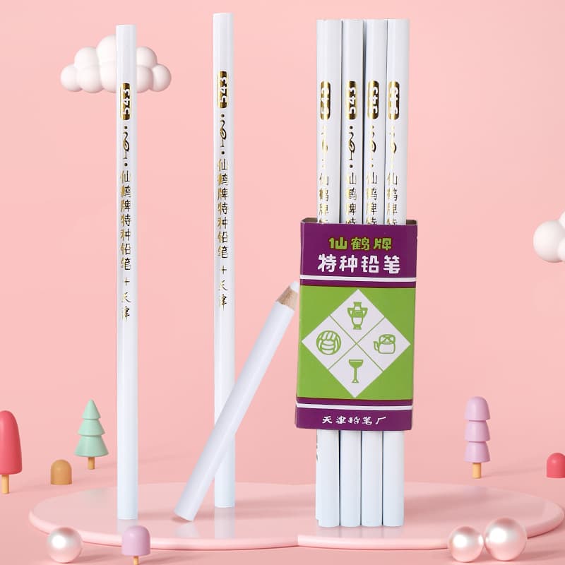 DIY Nail Art Tool Long and Short Nail Dotting Pen for Picking and Placing Rhinestones, High-Quality White Core Wooden Pencil