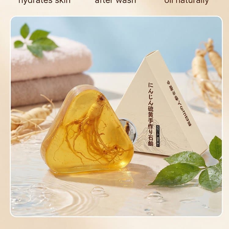 BACK COOL Ginseng Cleansing Face, Shower & Shampoo Bar 2-in-1 Handmade Soap Balances Scalp Oil and Removes Odor