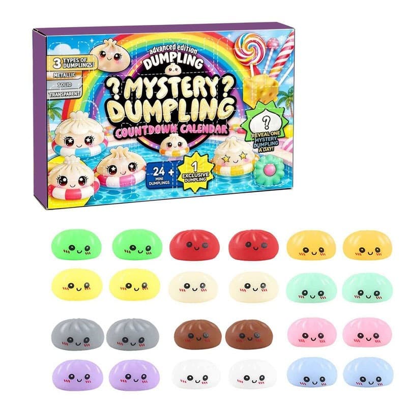Cross-border Stress Relief Squeeze Toy Set 24-Day Countdown Surprise Dumpling Blind Box Calendar
