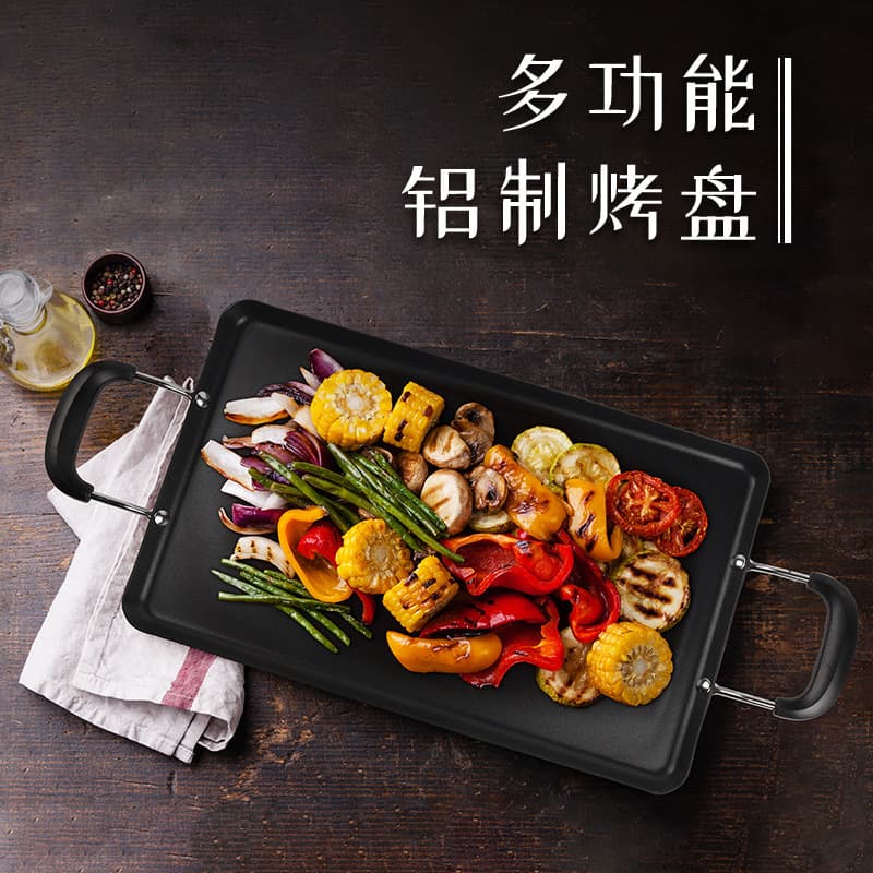 Heated BBQ Pan, Grilling Pan, Outdoor Picnic Heating Plate, Portable Defrost BBQ Tray