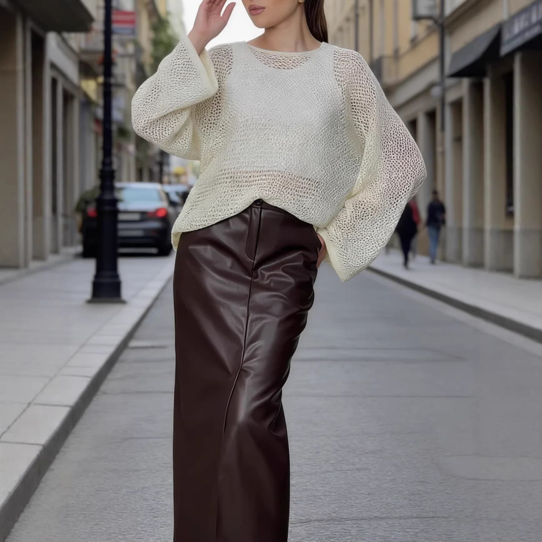 Cross-border wholesale Russian women's spring and summer hollow knit cardigan, round neck, gentle style, manufacturer