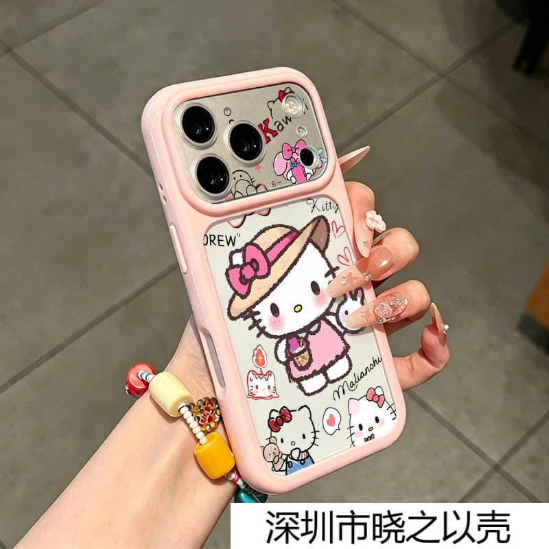 Pink Hat Hello Kitty Phone Case for Apple 17 Pro Max, Apple 16 Pro Hot 15 Plus New Air Transparent