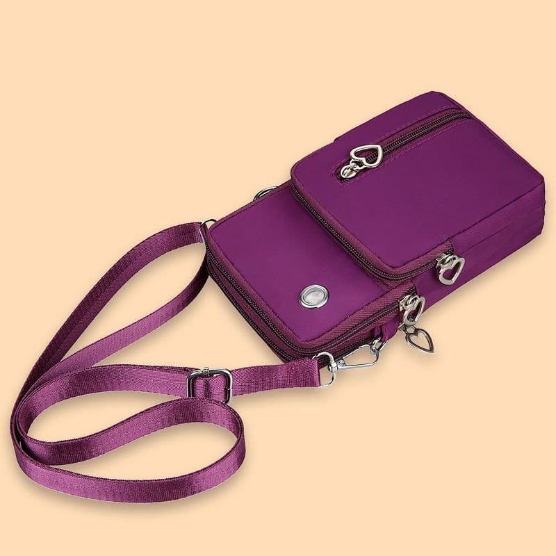 Neck-hanging phone case for seniors with lanyard, cloth pouch, crossbody, universal