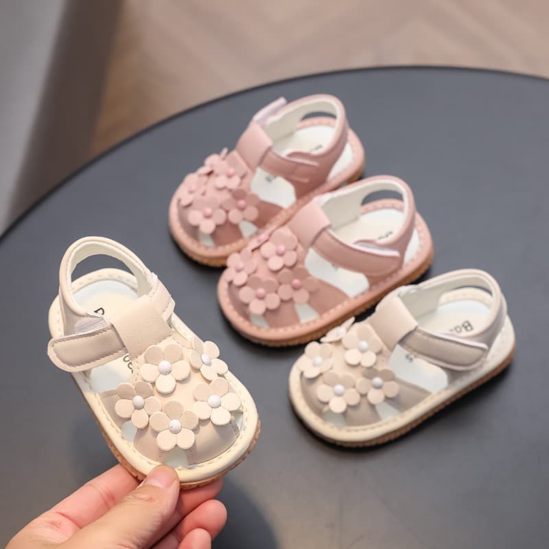 New Girls Sandals Baby Walking Shoes Korean Style 01 Baby Girl Shoes Summer Closed Toe Cute Princess Children Shoes