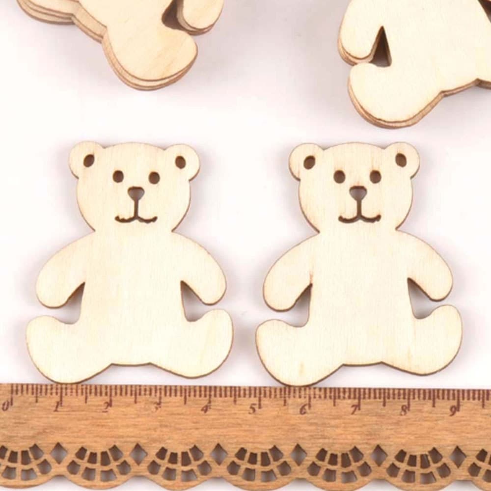 DIY Craft Supplies, Foreign Trade Cartoon Patterns, Handmade DIY Christmas Decoration Educational Cartoon Bear Wooden Pieces