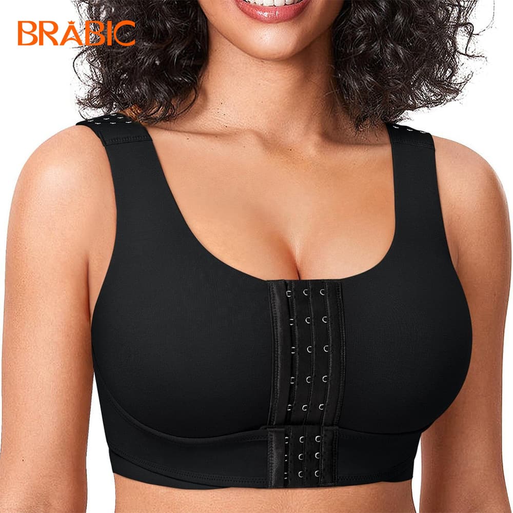 Cross-Border Hot Selling Women's Post-Surgery Bra with Front Closure Adjustable Straps, Breast Surgery Recovery Support Shapewear Bra