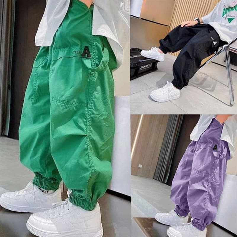Boys Pants Summer New Cotton Cargo Pants Toddler Thin Mosquito Repellent Pants Summer Kids Fashion Long Pants Trendy