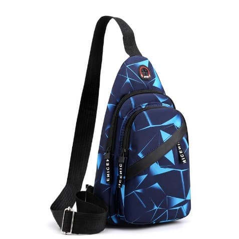 Men's Chest Bag Waist Bag Crossbody Bag, Fits Earphones, Multi-functional Travel Shoulder Bag, Casual Business Bag
