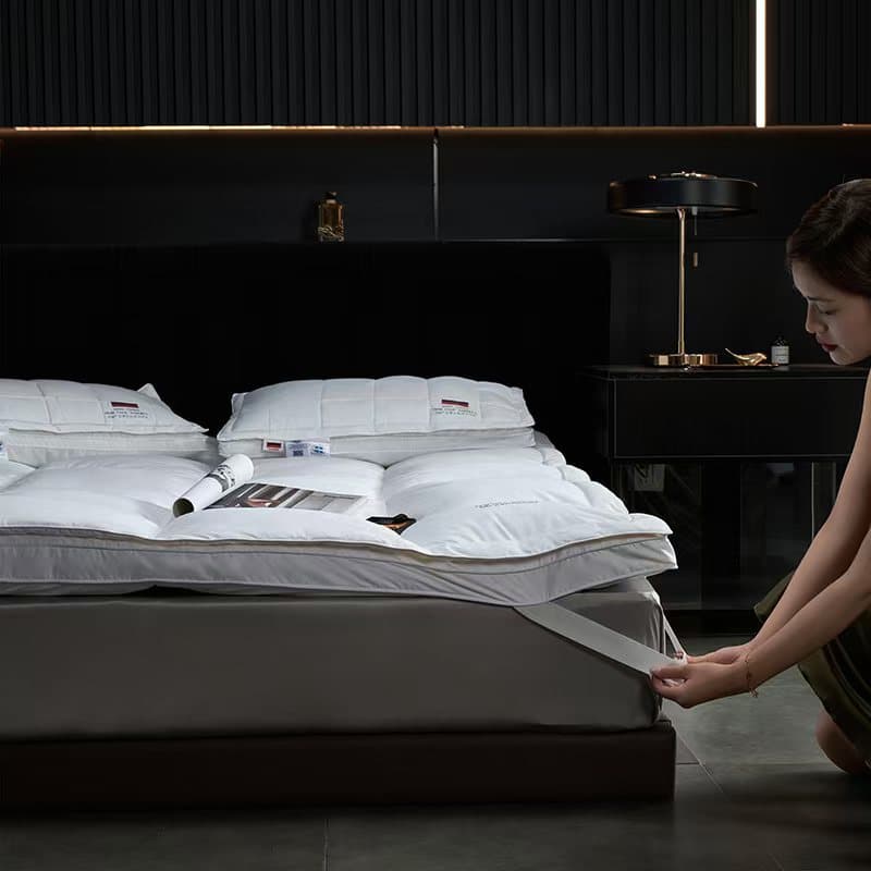 Five-Star Hotel Foldable Tatami Down Mattress, Thick Feather Soft Pad, Goose Feather Bed Underpad, Factory Direct Sales