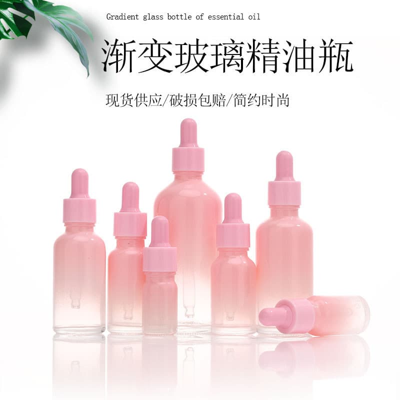 Factory Stock Graduated Pink Dropper Bottles, Glass Essential Oil Bottles, Skincare Serum Sample Refillable Empty Bottles in Multiple Sizes