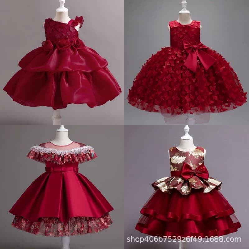 2-7 Year Baby Girls Birthday Tutu Dresses Wedding Skirt Gown