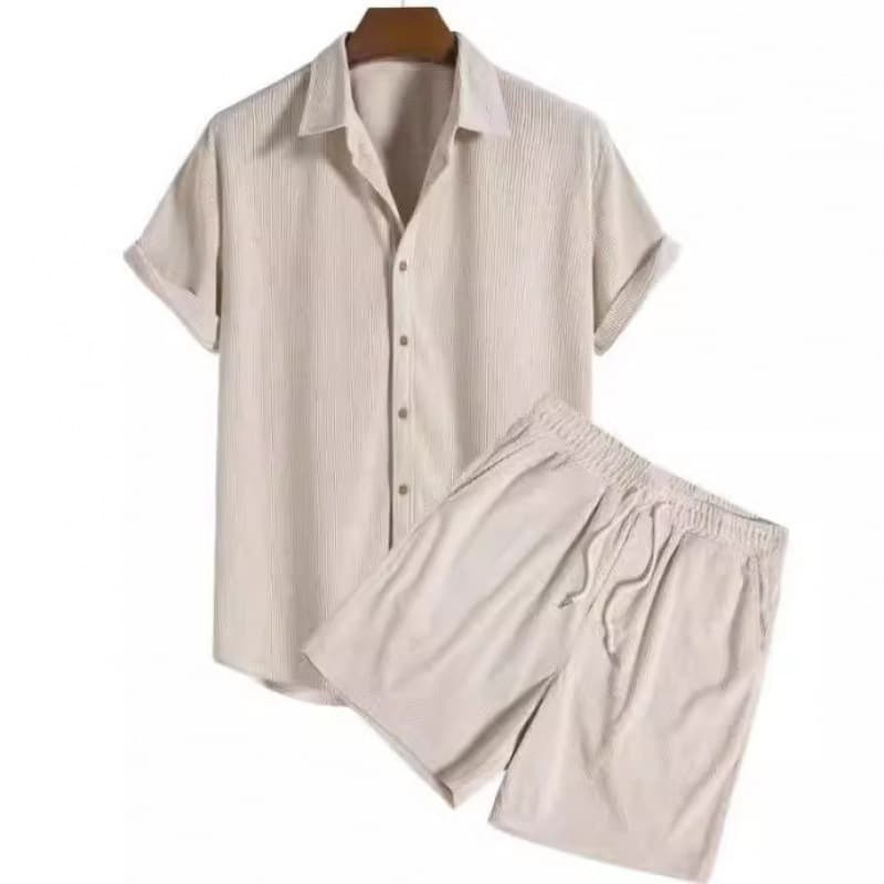 Casual Loose Multi-Color Beach Wear Short-Sleeved Suit Two-Piece Set European and American AliExpress Export Independent Station Men