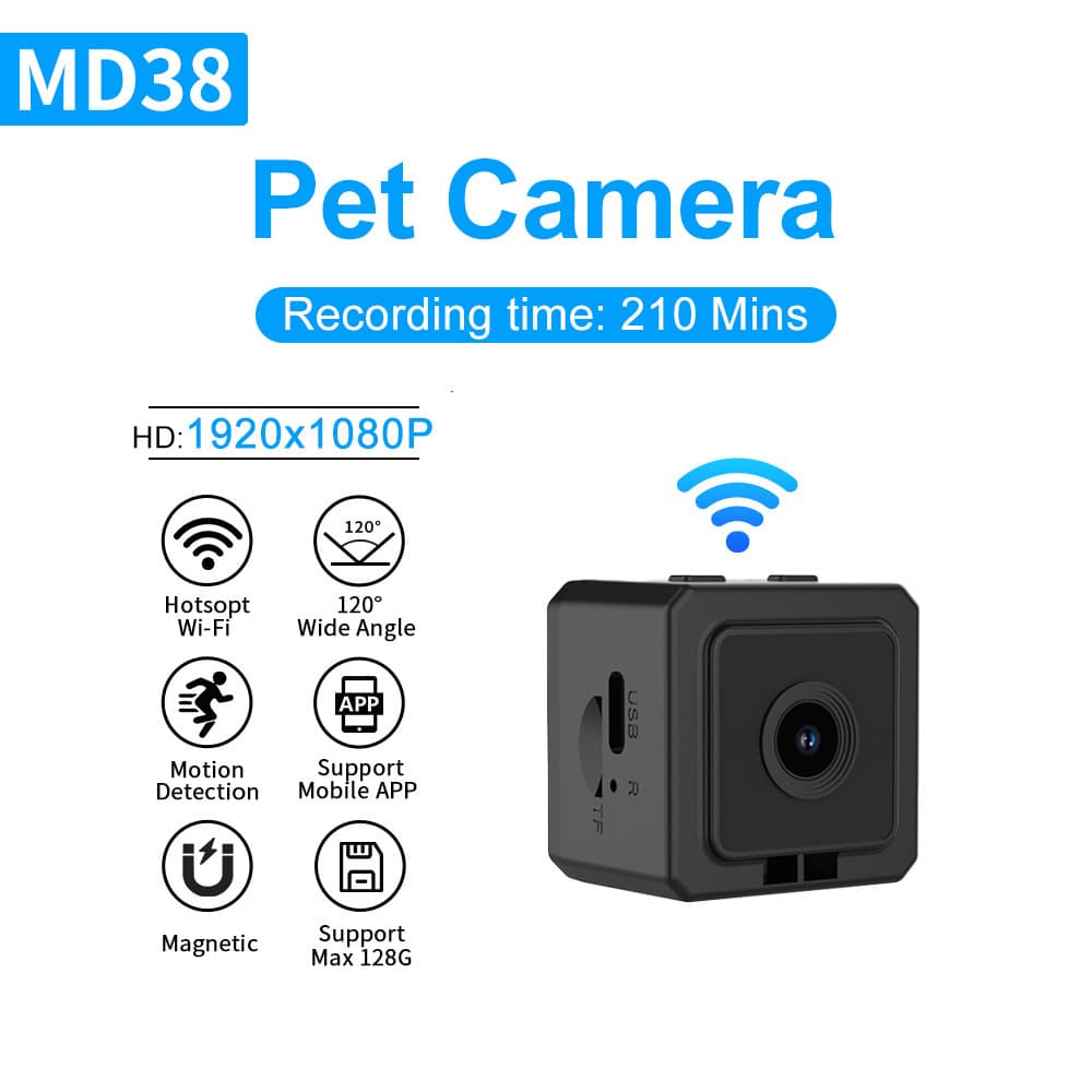 MD38 HD Pet Camera WIFI Camcorder Sports DV Wide Angle 120 Degrees Outdoor