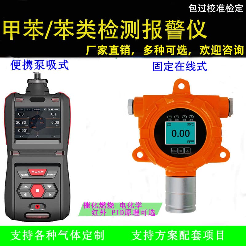 Paint Booth / Spray Booth Toxic Gas Alarm Detector Fixed Benzene / Xylene Gas Detector