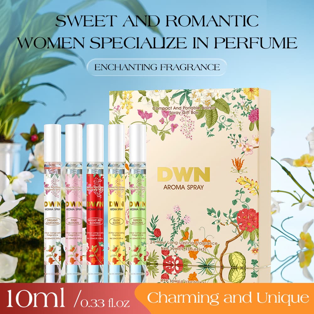 Cross-border Perfume Brand 10ml Gift Set Pink Blossom Long-lasting Fragrance Alcohol-free Women's Perfume