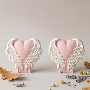Baijiaxing DIY Pure Love Wing Aromatherapy Candle Silicone Mold Heart Wing Resin Epoxy Mold Cross-border