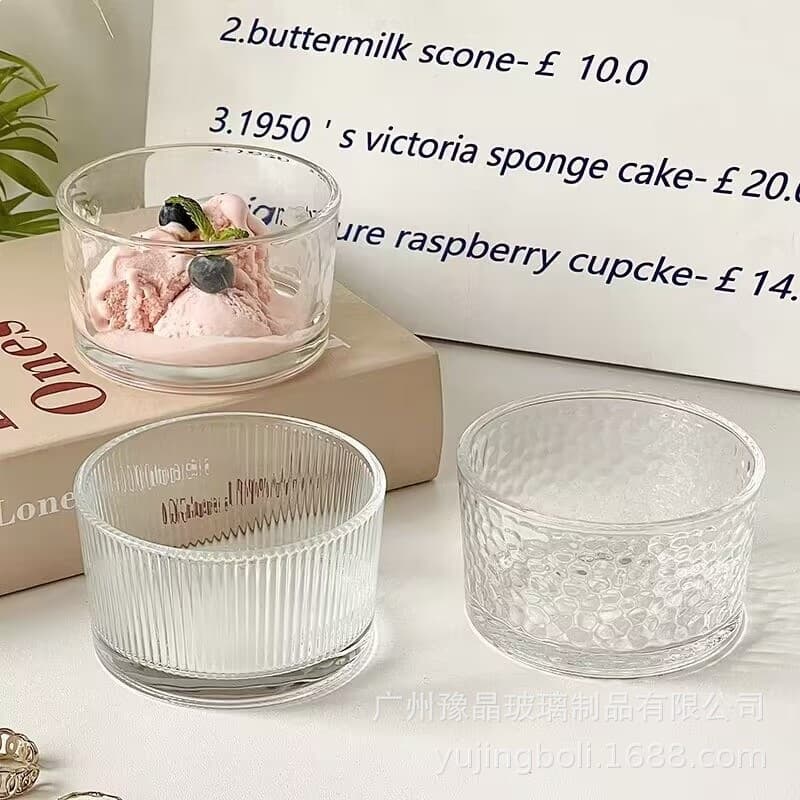 Yujing Nordic Light Luxury Glass Dessert Bowl Bird's Nest Bowl Yogurt Pudding Cup Ice Cream Cup Trendy Bird's Nest Bowl