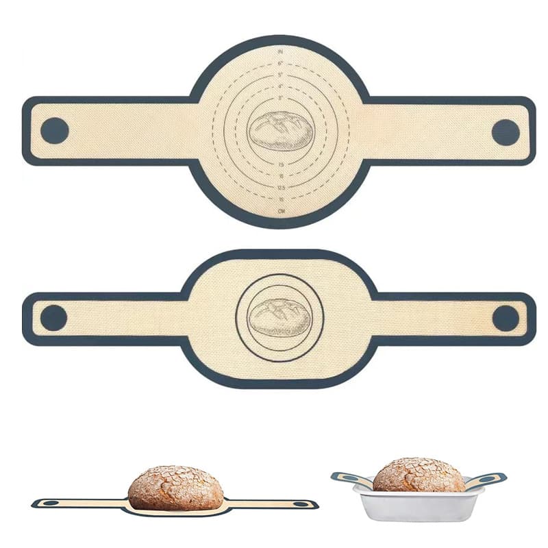 Silicone Long Handle Pad, Food-Grade Bread Transfer Mat, Reusable Silicone Bread Sling, Dutch Oven Pad