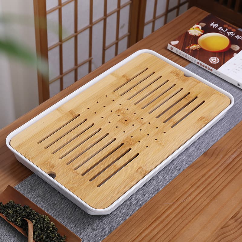 Tea tray household simple modern Kung Fu tea set bamboo tea tray Japanese style melamine dry brew large and small tea sets