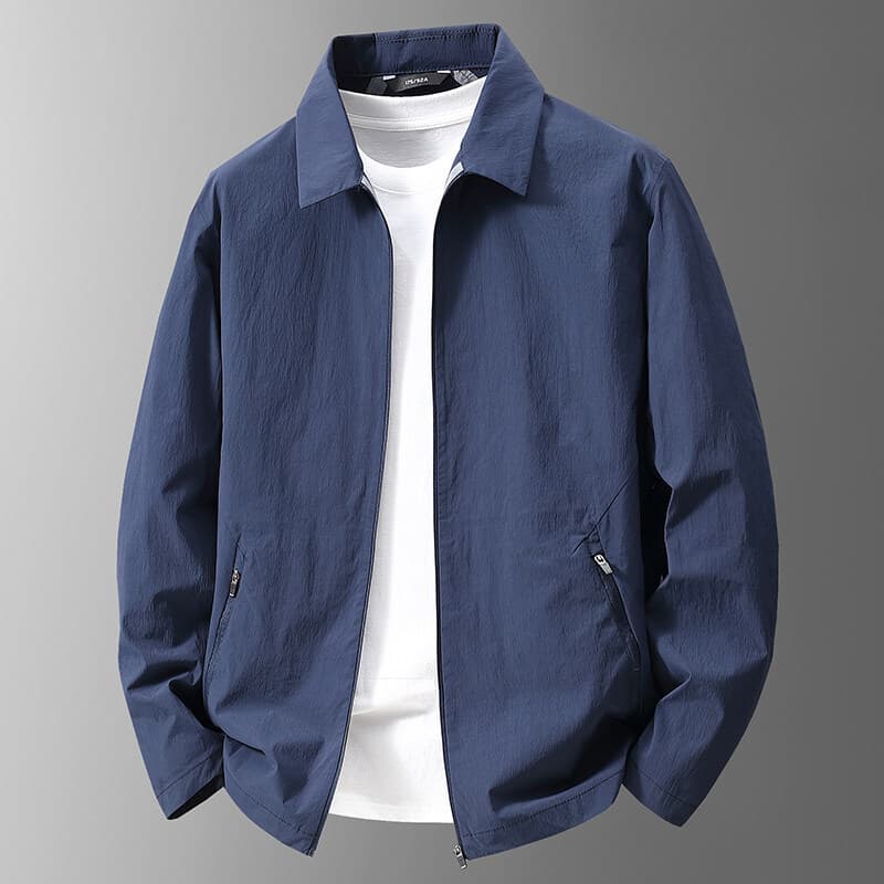 2025 Spring/Summer Seamless UV Protection Casual Men's Jacket Business Style Turn-down Collar Outerwear Fashion Coat