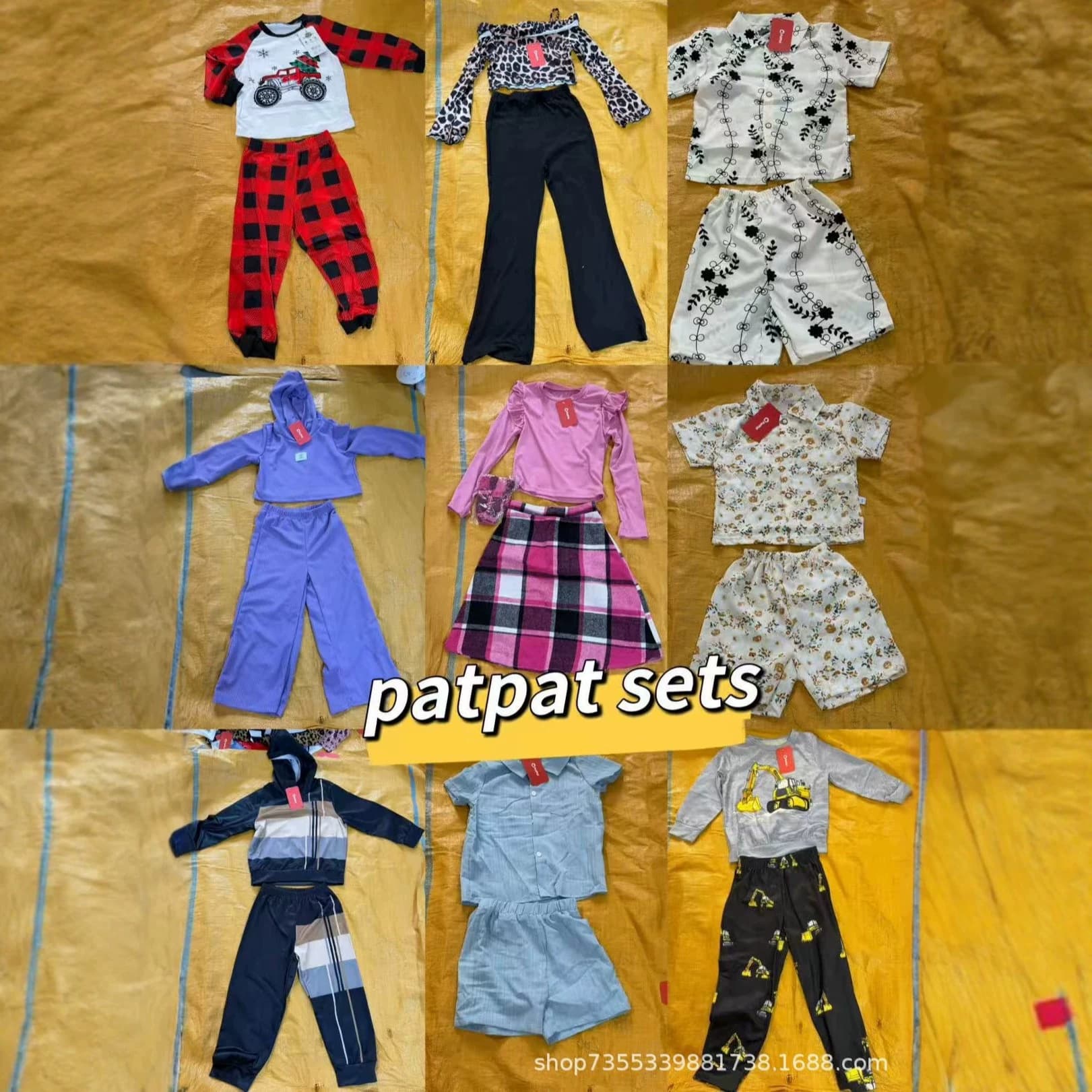 Spring and summer export PatPat children's clothing, boys and girls clothes, European and American fashion cute dresses, shirt sets, assorted surplus stock