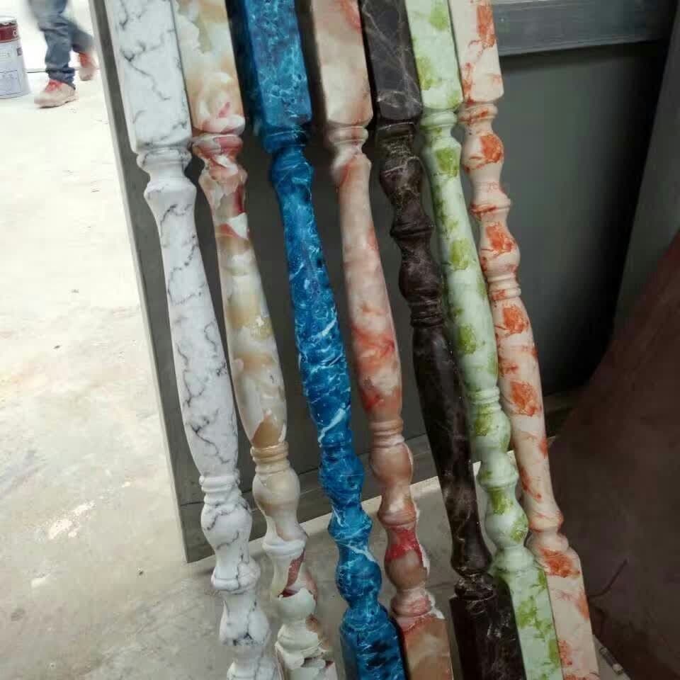 Solid wood hydrographic film paper, stair railing hydrographic printing technology training, cement imitation marble materials