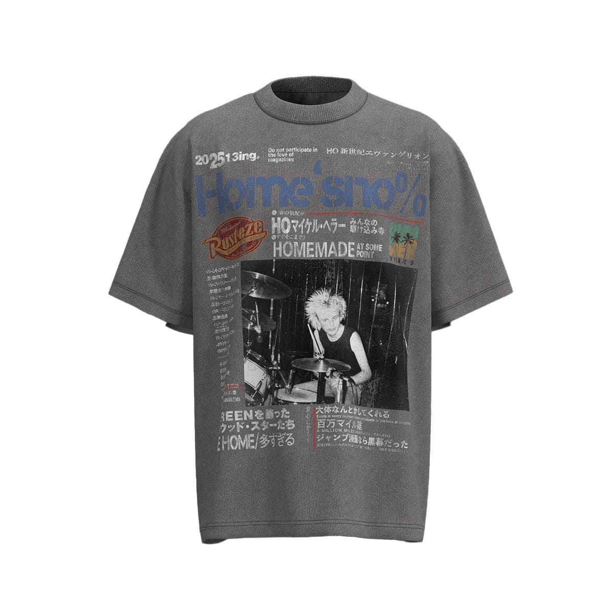 Magic Bear Men's Clothing 2026 Summer American Street Hip-Hop Trendy Brand Washed Tee Cultural Shirt Rock Print T-Shirt for Men
