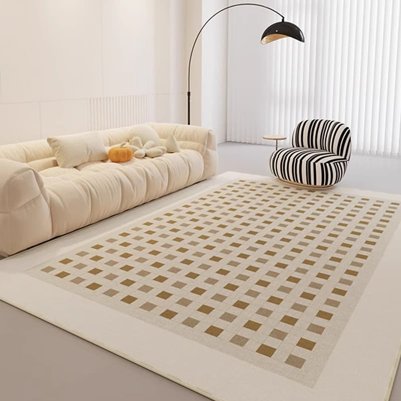 Light Luxury Living Room Rug Coffee Table Mat Cream Style Living Room Carpet High-End Bedside Rug Wash-Free Bedroom Rug Floor Mat Custom