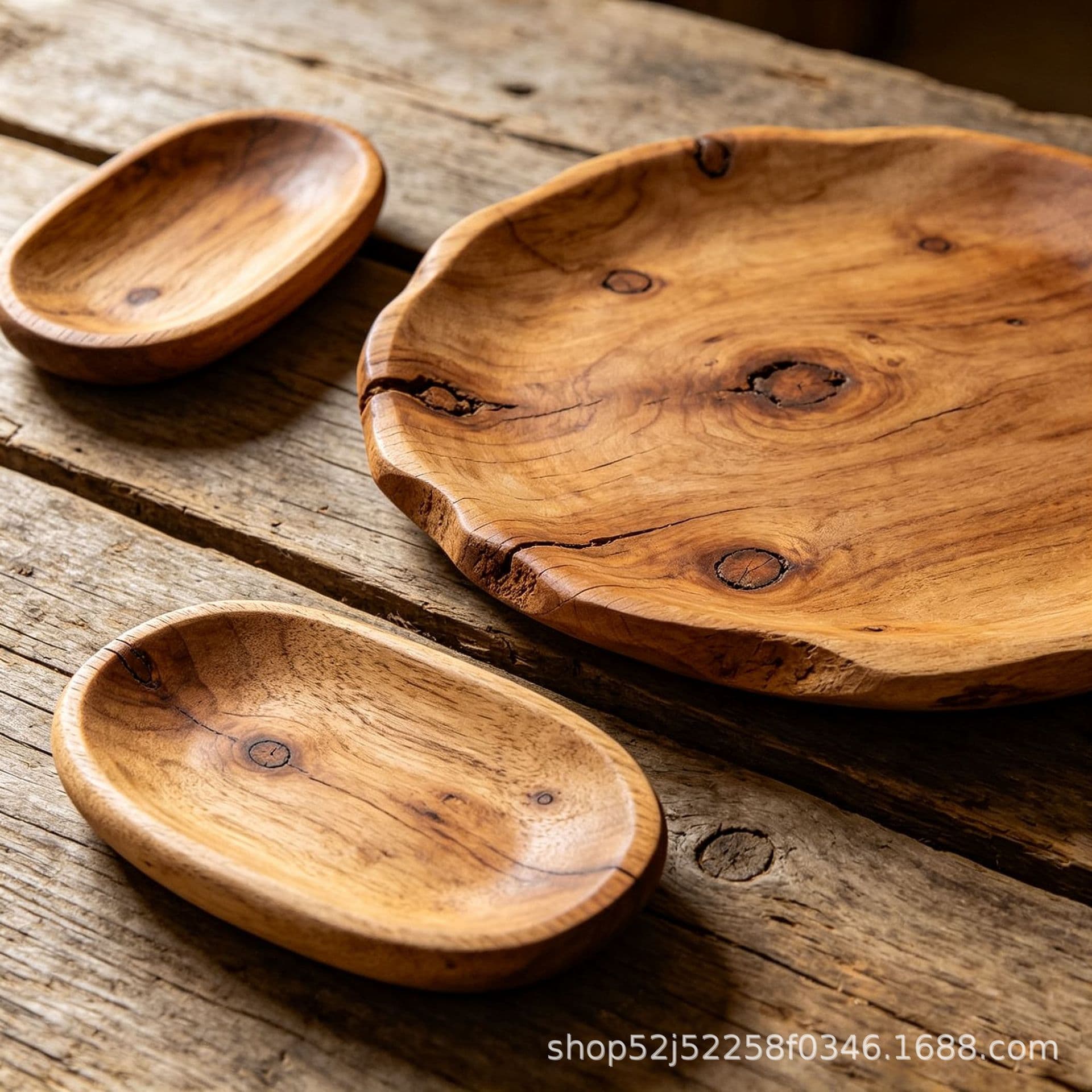 Acacia Wood Irregular Solid Wood Tray, Home Western Dessert Plate, Natural Wood Tea Tray, Factory Source Wooden Dinner Plate