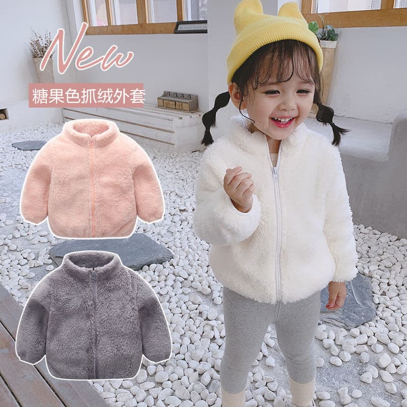 Children's Plush Clothing Autumn Winter 2025 Kids Unisex Baby Sweatshirts Versatile Fleece Jackets Warm Clothes