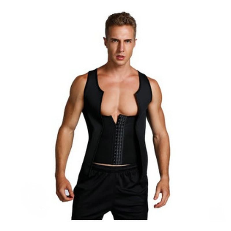 New European and American style men's sauna suit, tummy control vest, sports vest, cross-border shapewear, neoprene tights.