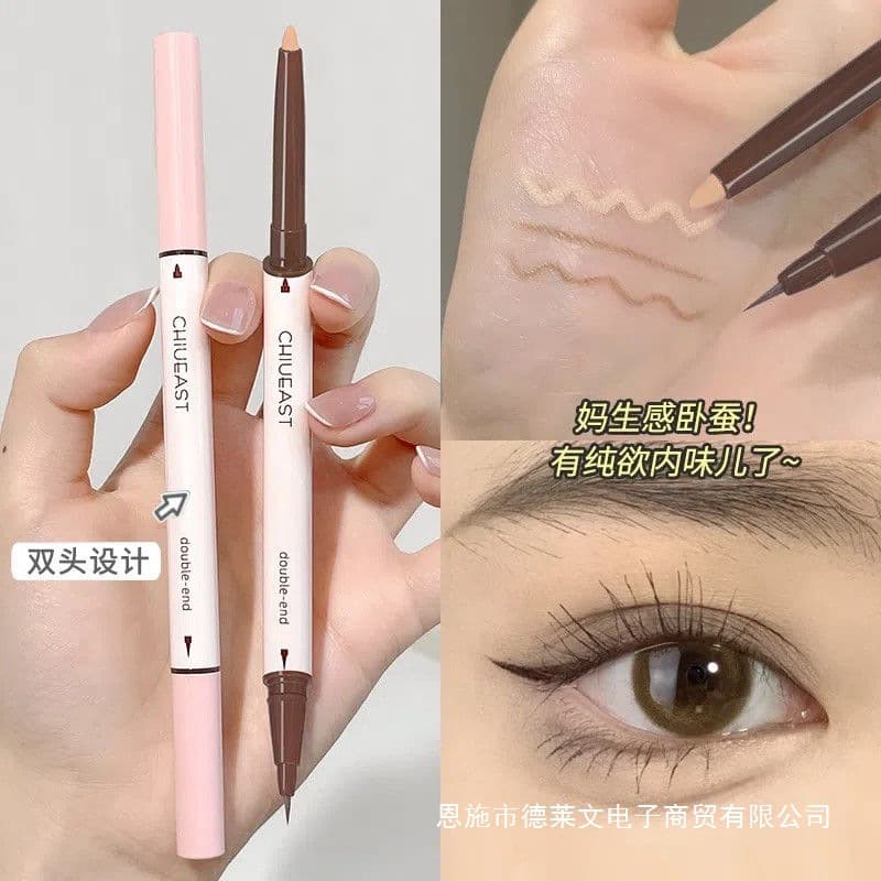 Natural Under-Eye Bags, Matte Dual-Tip Under-Eye Bag Pencil for Brightening and Defining Lower Lash Line Shadow Eyeliner for Students