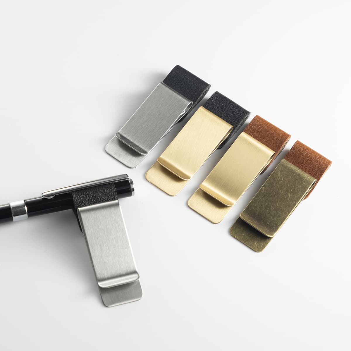 Minimalist Leather Pen Loop Metal Clip, Creative Travel Journal Notebook Pen Clip, Brass Stainless Steel Notebook Accessories Wholesale