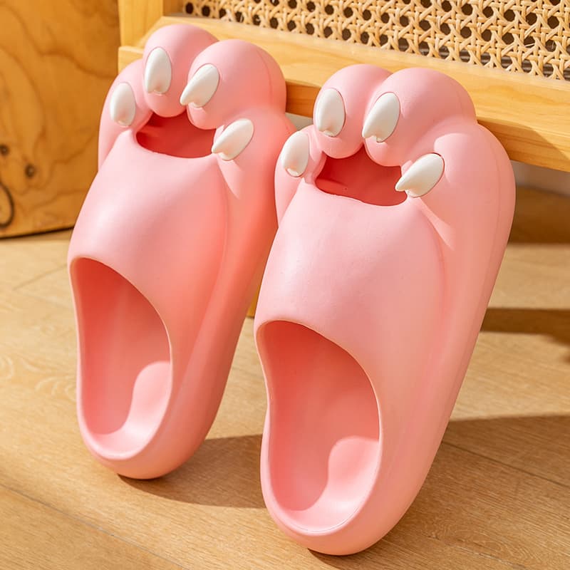 Cloud-Soft Summer Slippers for Women, Indoor & Outdoor Thick Sole Non-Slip Cute Cat Paw Closed-Toe EVA Slippers