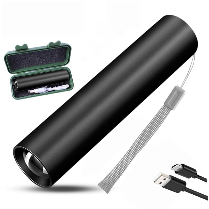 LED Mini Flashlight, Super Bright, Long Range, Durable, Portable, USB Rechargeable, High-Power Aluminum Alloy Emergency Small Flashlight