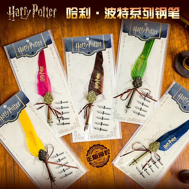 Harry Potter Quill Pen European Vintage Real Feather Retro Fountain Pen Magic Academy Creative Gift Pen