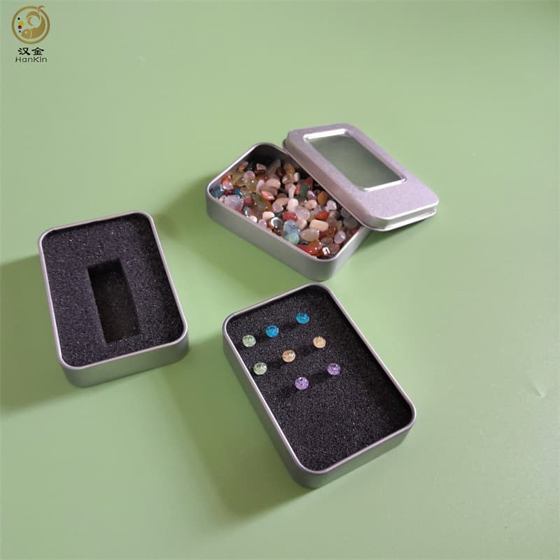 Square USB Drive Tin Box, Nail Clipper Storage Small Tin Box, Earring Stud Window Small Tin Box, Ear Bone Stud Storage Box
